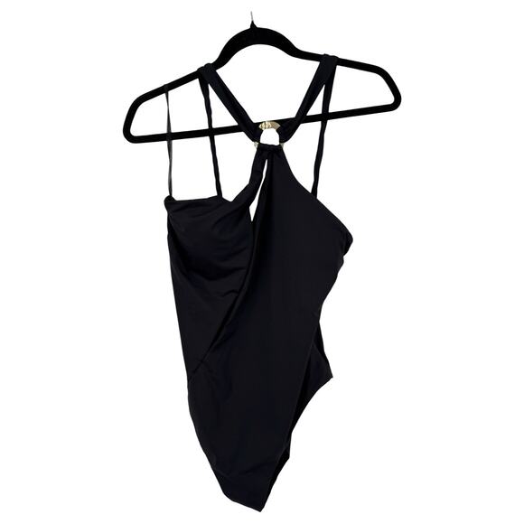 Soluna Tahiti Asymmetric one piece bathing suit black size X-Large XL - Picture 2 of 7